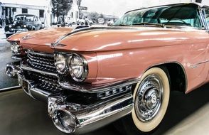 pink vintage cadillac