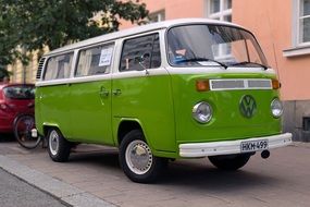 Old green Volkswagen van