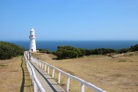 paved walkway to lighthouse in australia