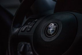 Steering Wheel in luxury BMW car