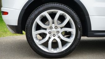 Wheel with a disk on a modern car