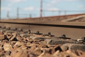 railway tracks on stones