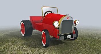 Clipart of red old car