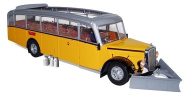 vintage yellow bus in Switzerland