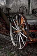 wooden cart wheel