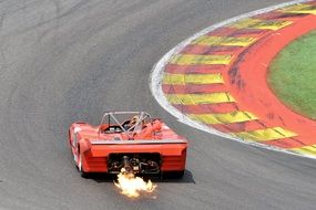 Motorsport, Oldtimer Spa Classics race car speeding on trace