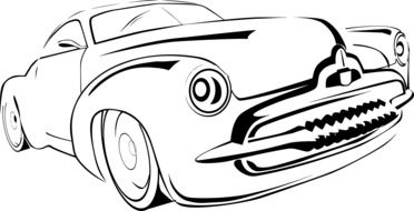 silhouette of a retro car