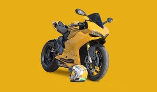 Clipart of yellow Motorcycle