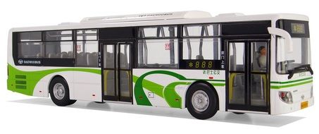 model bus on a white background