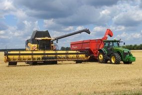 combine harvester on the field on a sunny day