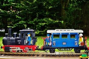 steam locomotive on the railway in the park