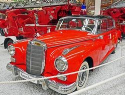 Red shining Mercedes 300 car