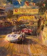 picture of retro car racing