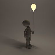 white man with a glowing balloon