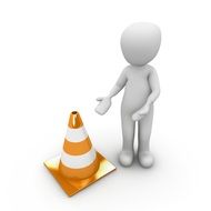 road cone of attention and 3d human model