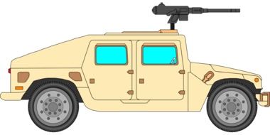 Colorful military car clipart