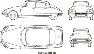 Citroen ds 20 drawing