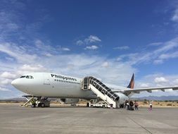 Photo of the airplane in an airport