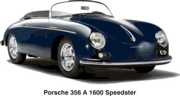 clipart of painted model of porsche speedster car