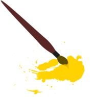 Brush and yellow paint