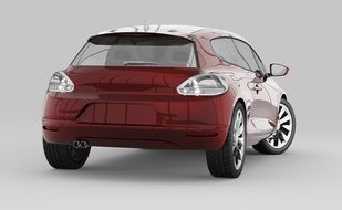 Clip art of the red auto