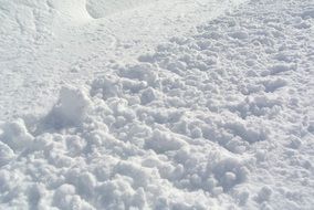 road in snow close up