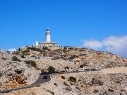 lighthouse on the mountain in bright Cap Formentor