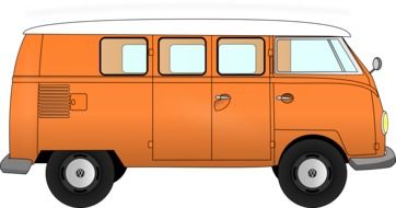 clipart of the orange old bus