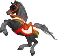 Colorful cartoon Horse drawing on white background