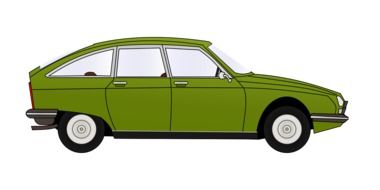 green small Car drawing