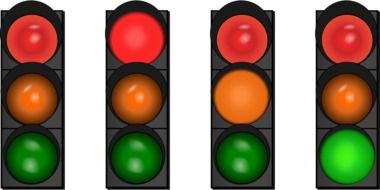 Clip art of the colorful traffic lights