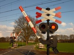 railway line crossing signs