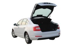 Skoda with open trunk
