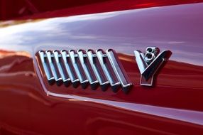 wing of a red classic car