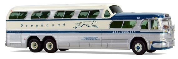 GMC PD-4501 Scenicruiser is a long-distance bus on white background