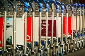luggage trolleys at Dusseldorf airport
