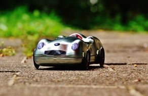 small silver model car