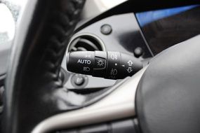 The handle on the dashboard of the car