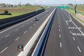 Highway with road markings