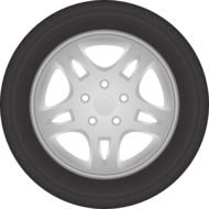 Clipart of Car Wheel with Tire