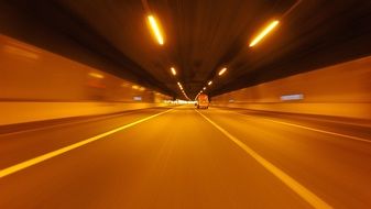Vehicle speeding on Road at night