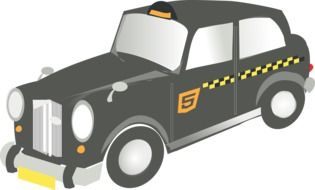 painted gray retro taxi