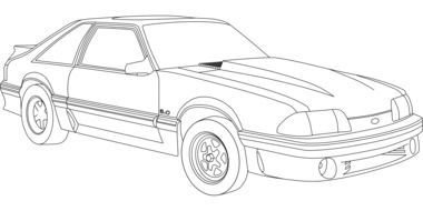 auto mustang as a graphic silhouette