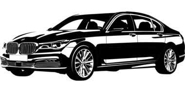 black elite car as a graphic illustration