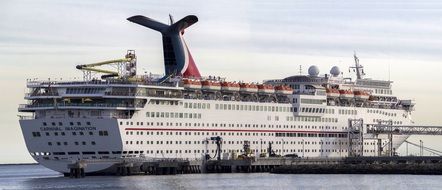 Cruise ship with passengers at sea