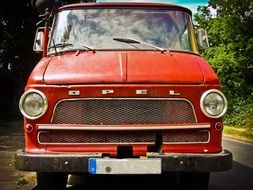 red retro opel van