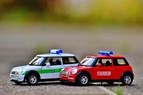 Fire and Police Mini Cooper Auto toy model