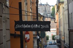 signboard on the street in Stockholm