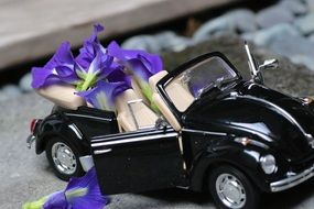 Model Car with Flower Decoration