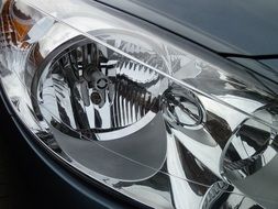 large headlights on a car close-up